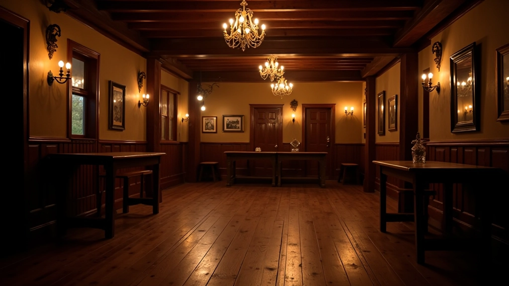 Traditional Irish community hall prepared for a céilí dance evening